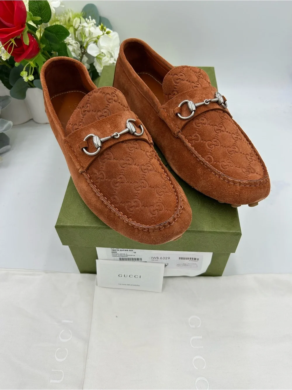 Men's Gucci JORDY horse bit suede loafers size 12 fits 12.5 US made in Italy